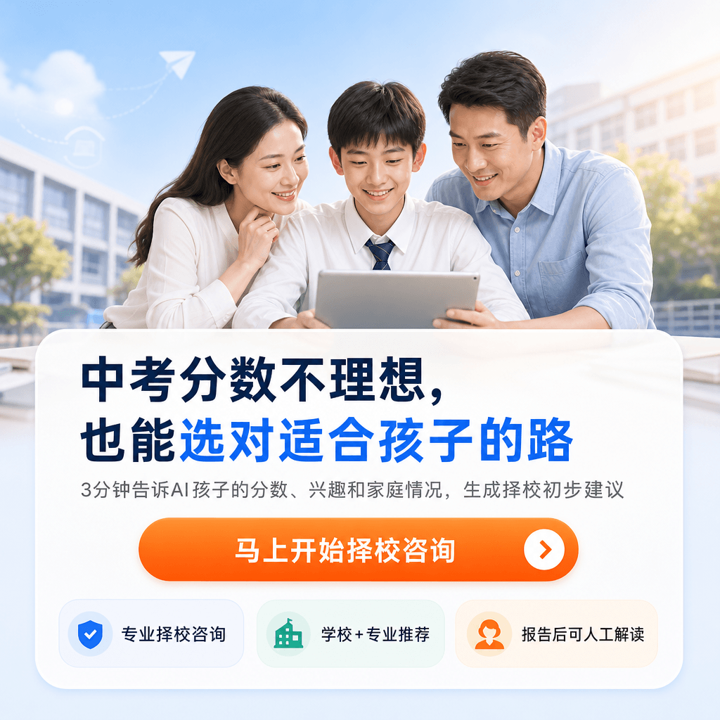 中职择校 AI 咨询首屏